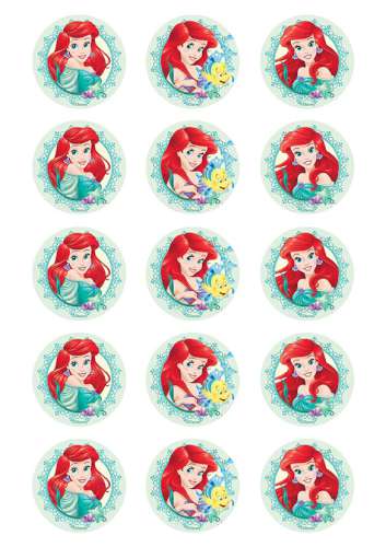 Ariel Little Mermaid Cupcake Images - Click Image to Close